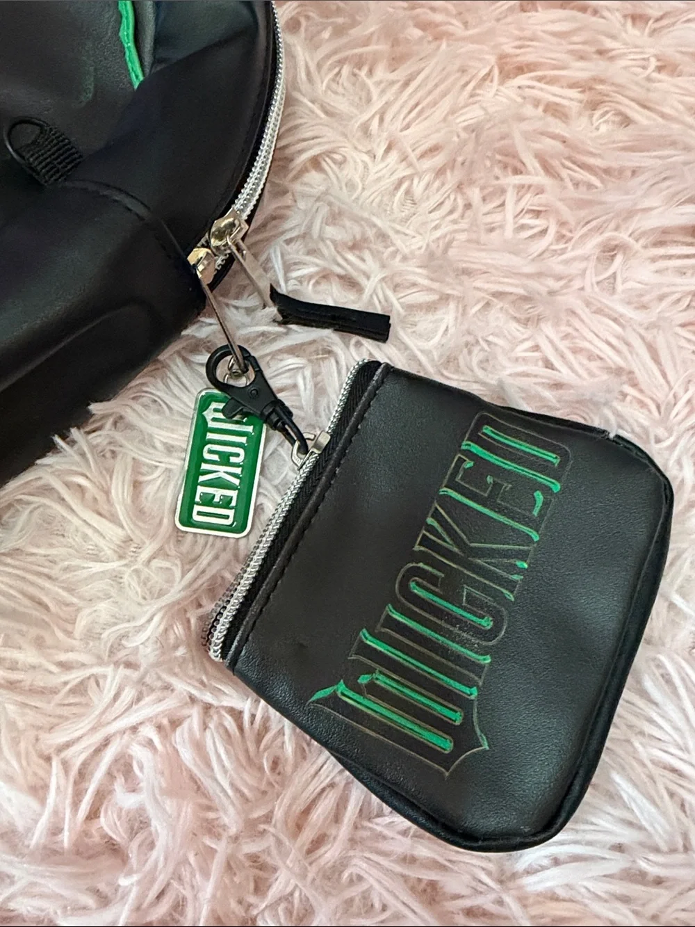 Wicked Black & Green Mini Backpack with Coin Pouch